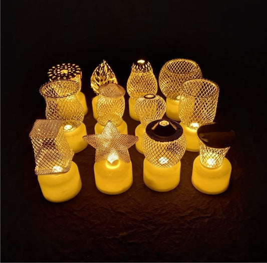 Luminous Diwali Lantern Collection – Set of 6 Artisanal LED Ornaments