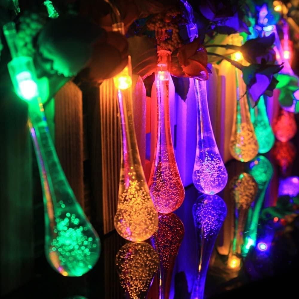 Luminous Diya Cascade String Lights - 14 LED Raindrop Fairy Lights