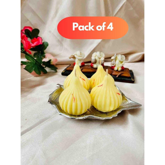 Auraṇik Modak Flame – Artisanal Diwali Candle Set of 4