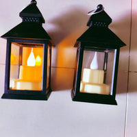 AURA NOCTURNE – Artisanal LED Hanging Lanterns (Set of 2)