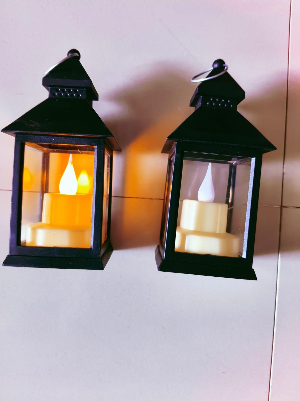 AURA NOCTURNE – Artisanal LED Hanging Lanterns (Set of 2)