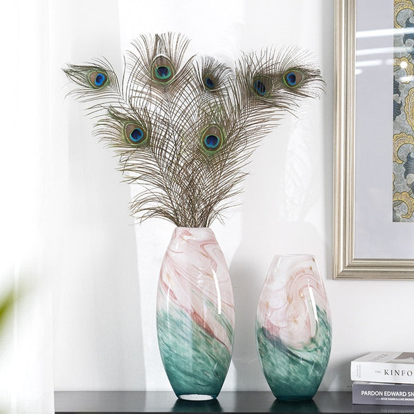 Rhyolite Handmade Glass Vase Ornament For Living Room And Model Apartment Decorations