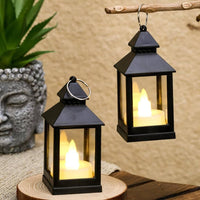 AURA NOCTURNE – Artisanal LED Hanging Lanterns (Set of 2)