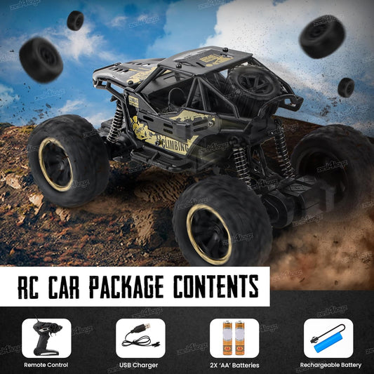 Remote Controlled  Rock Crawler Monster Truck Toy Vehicle for Kids.
