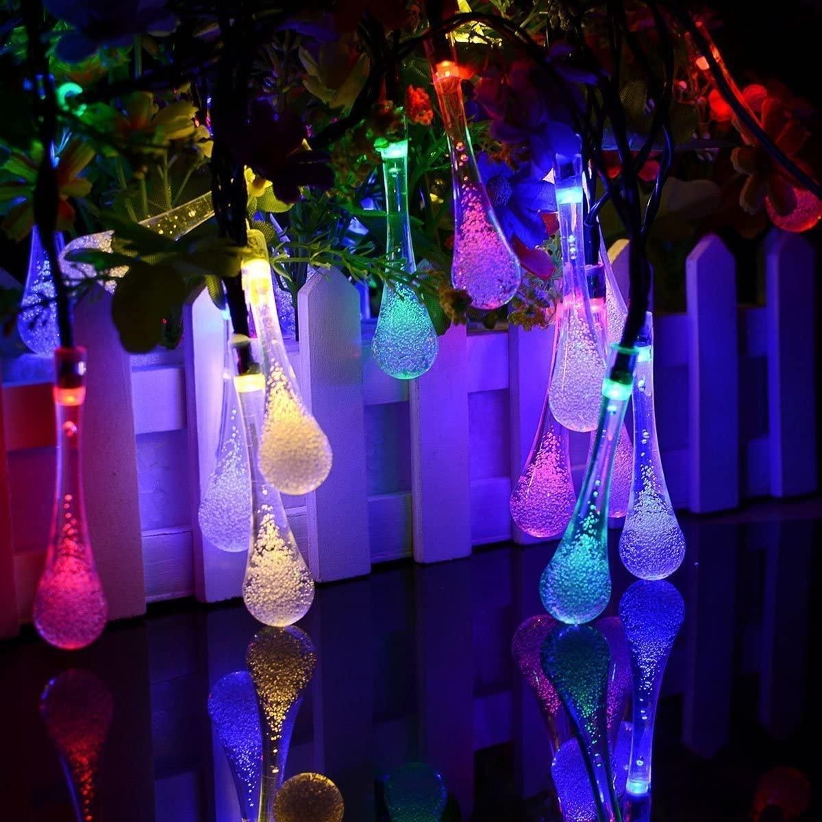 Luminous Diya Cascade String Lights - 14 LED Raindrop Fairy Lights
