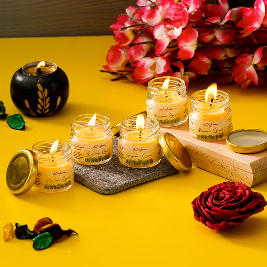ZENITH VERVE Lemongrass Infusion Mini Jar Candle Collection - Set of 5
