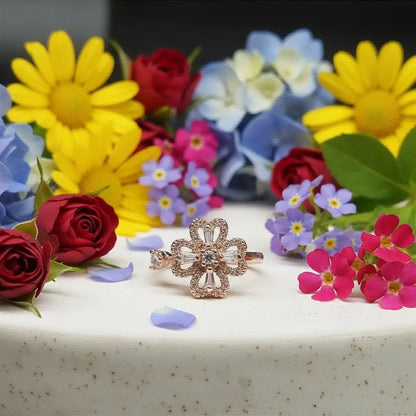 Four-Leaf Clover Spinning Gold Ring